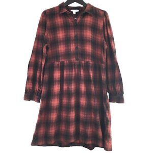 Orange And Black 100% Cotton Soft Flannel Farmhouse Boho Dress